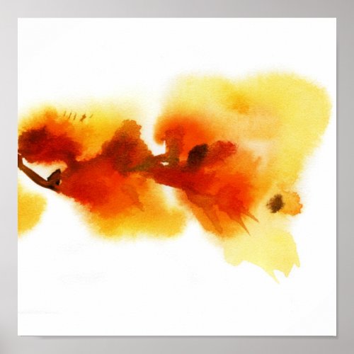 Abstract floral watercolor paintings 4 poster
