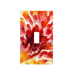 Abstract floral watercolor paintings 5 light switch cover