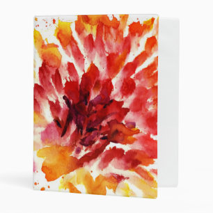Abstract floral watercolor paintings 5 mini binder