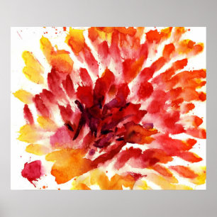 Abstract floral watercolor paintings 5 poster