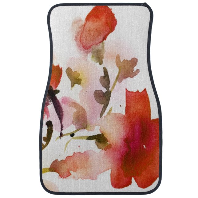 Abstract floral watercolor paintings car mat (Front)