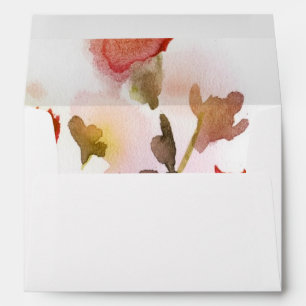 Abstract floral watercolor paintings envelope