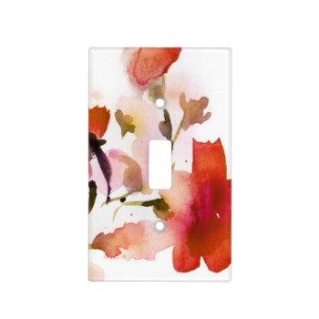 Abstract Floral Watercolor Paintings Light Switch Cover by watercoloring at Zazzle