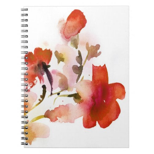 Abstract floral watercolor paintings notebook