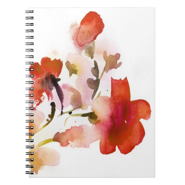 Abstract floral watercolor paintings notebook (Front)