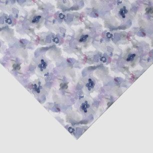 Abstract Floral Watercolor Pattern Lavender Blue Tissue Paper