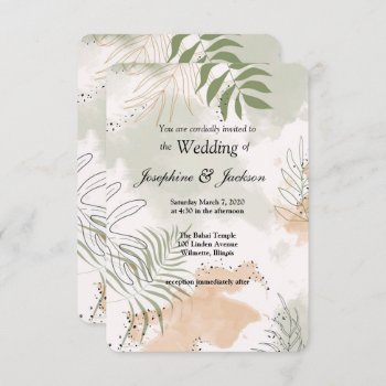 Abstract Floral Wedding Invitation by SharonCullars at Zazzle