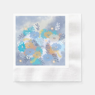 Abstract floral wedding napkins