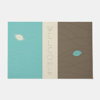 Abstract Floral Welcome Floormat Doormat by EveStock at Zazzle
