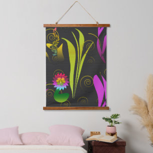 Abstract Floral with Spirals 1 Hanging Tapestry
