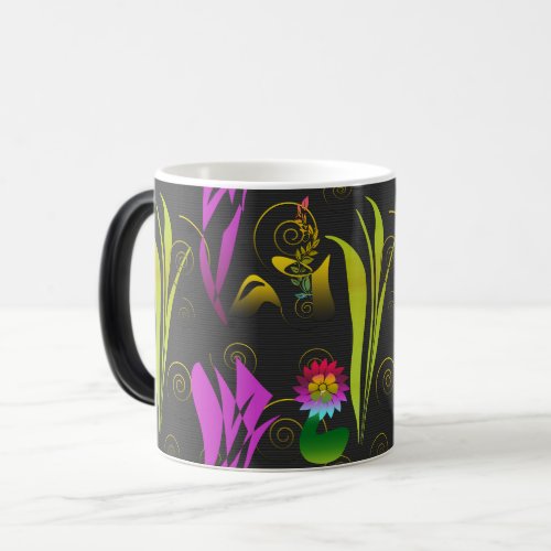 Abstract Floral with Spirals 1 Magic Mug