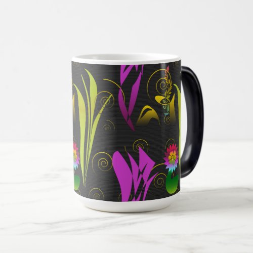 Abstract Floral with Spirals 1 Magic Mug