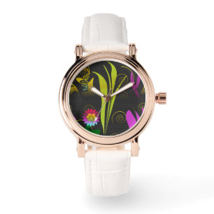 Abstract Floral with Spirals 1 Watch
