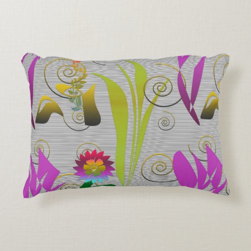 Abstract Floral with Spirals 2 Accent Pillow