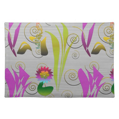 Abstract Floral with Spirals 2 Cloth Placemat