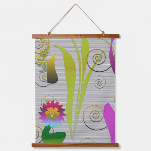 Abstract Floral with Spirals 2 Hanging Tapestry