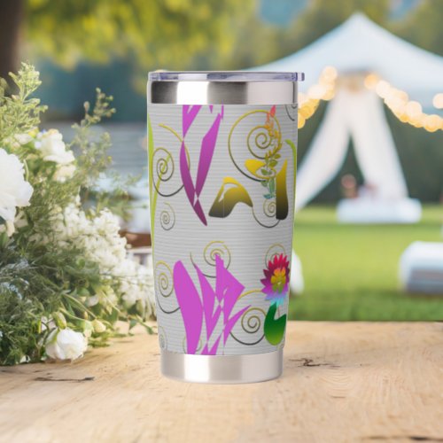 Abstract Floral with Spirals 2 Insulated Tumbler