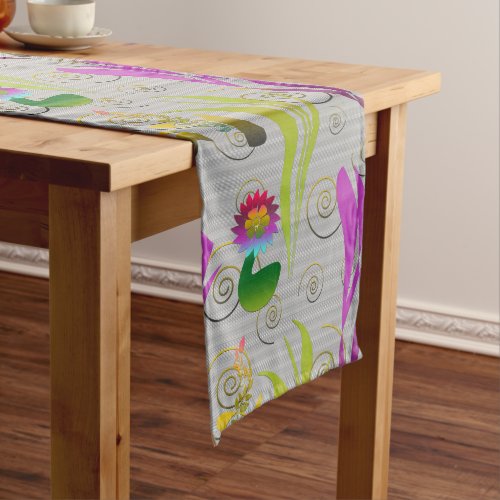 Abstract Floral with Spirals 2 Long Table Runner