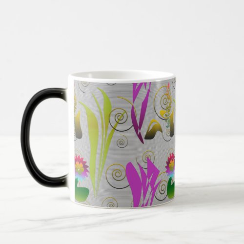 Abstract Floral with Spirals 2 Magic Mug