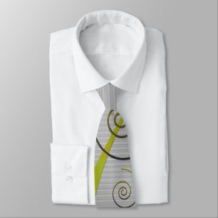 Abstract Floral with Spirals 2 Neck Tie