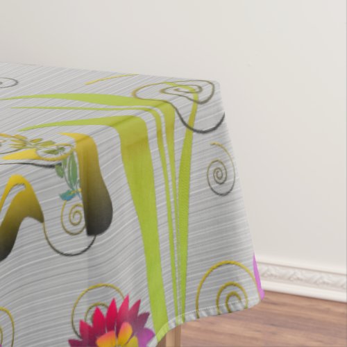 Abstract Floral with Spirals 2 Tablecloth