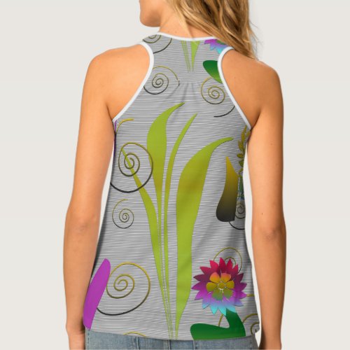 Abstract Floral with Spirals 2 Tank Top