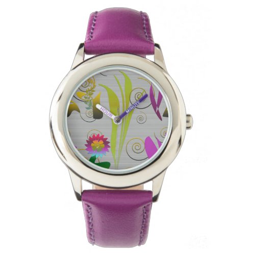 Abstract Floral with Spirals 2 Watch