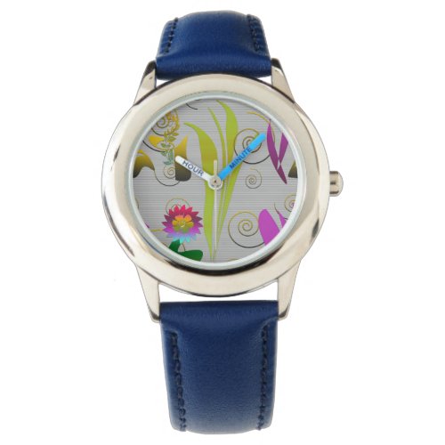 Abstract Floral with Spirals 2 Watch