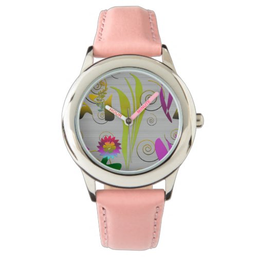 Abstract Floral with Spirals 2 Watch