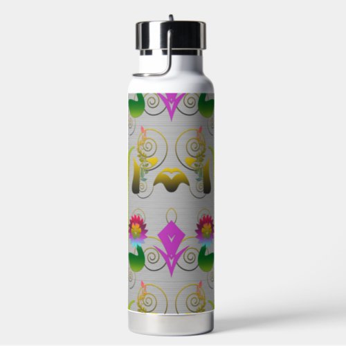 Abstract Floral with Spirals 2 Water Bottle