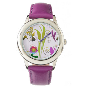 Abstract Floral with Spirals 6 Watch