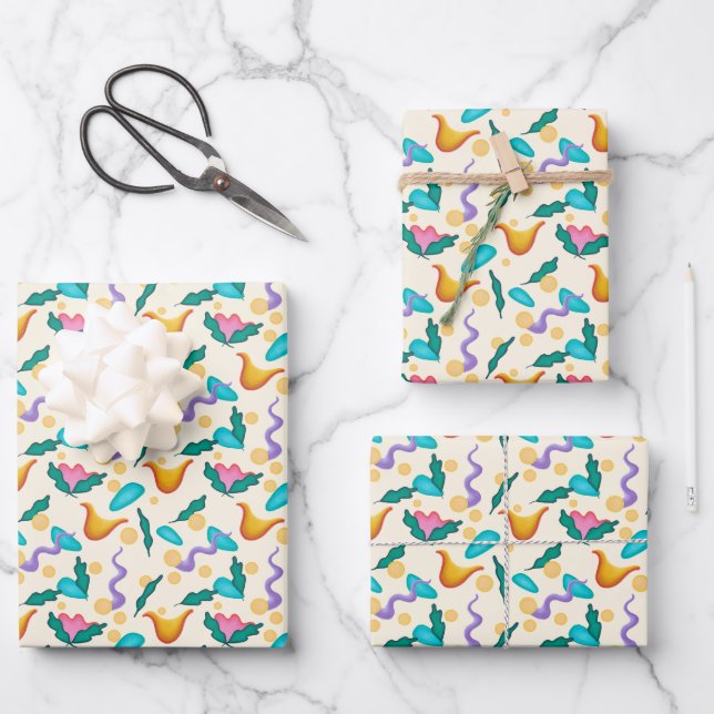 Abstract Floral Wrapping Paper (Front)