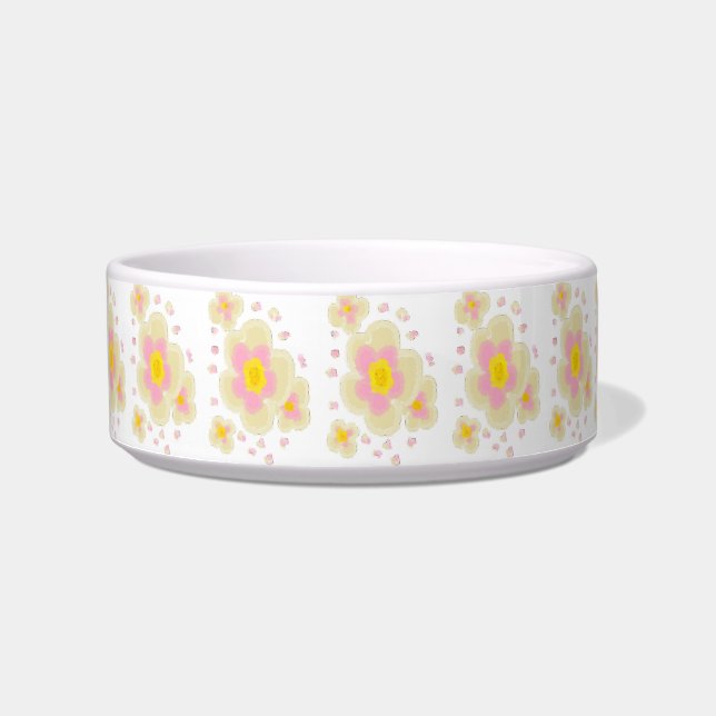 Abstract Florals (pink/white) Bowl (Front)
