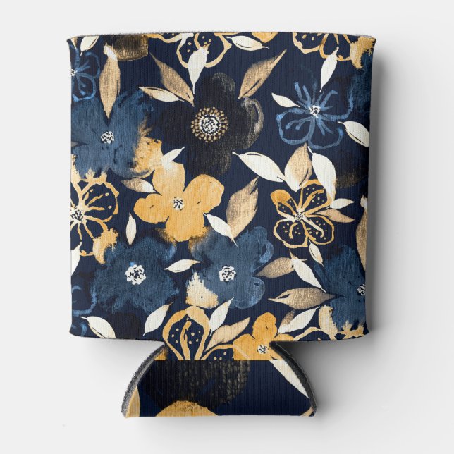 Abstract Florals: Watercolor Repeating Pattern Can Cooler (Front)