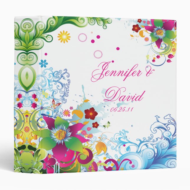 Abstract Florals Wedding Album Re-do Binder (Front/Spine)