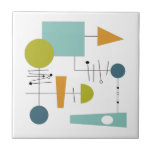 Abstract Flow Chart Geometric Mid Century Ceramic Tile<br><div class="desc">This fabulous mid century modern ceramic tile features squares,  circles,  triangles,  and lines in the colors of turquoise,  orange,  green,  blue,  and black - just like a flowchart! This will make a funky addition to your tiling project. It's also great for those who love graphs and charts.</div>