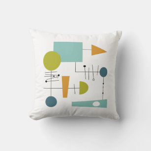 Emvency Throw Pillow Cover Colorful 1950S Retro Abstract Mid
