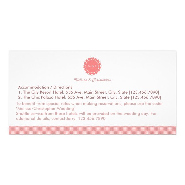 Abstract Flower Accommodation / Directions Card (Front)