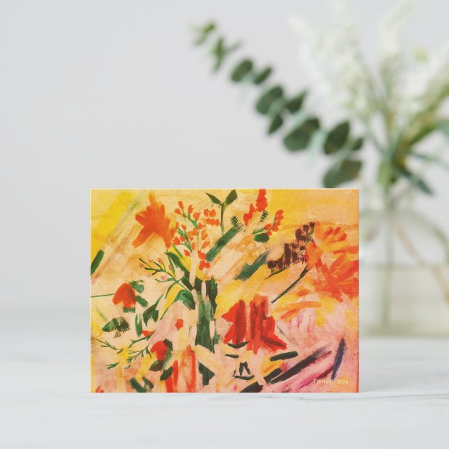 Abstract Flower Art Card (Standing Front)