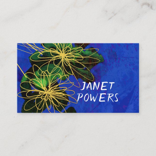 abstract flower art  modern custom business card (Front)