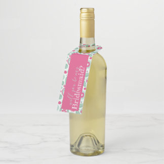 Abstract Flower Bottle Hangers Hot Pink Mint Green