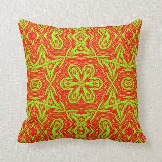 Abstract Flower & Butterflies Throw Pillow