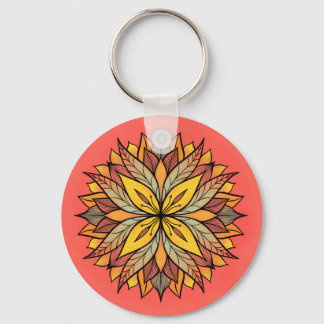 Abstract Flower Colorful Floral Keychain