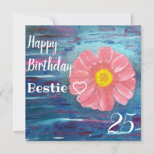 Abstract Flower Custom bestie Birthday Card