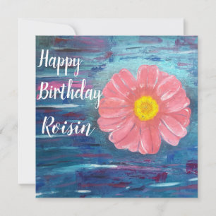 Abstract Flower Cute Personalized Birthday Card