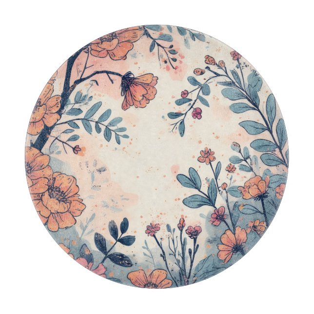 Abstract Flower Designed Cutting Board (Front)