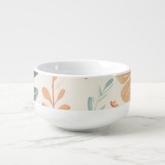 Abstract Flower Designed Soup Mug