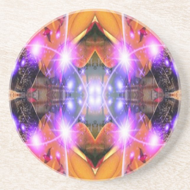Abstract Flower Drink Coaster (Front)