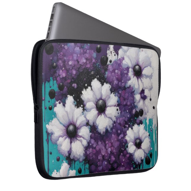 Abstract Flower Drips Laptop Sleeve (Front Right)