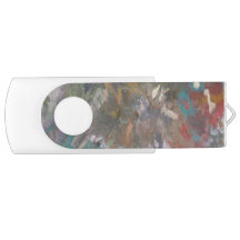 Abstract "Flower Forest" USB Swivel Flash Drive